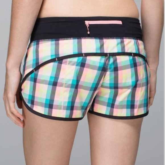 lululemon athletica Pants - Lululemon Run Times Shorts sz 2 Wheezy Plaid Check